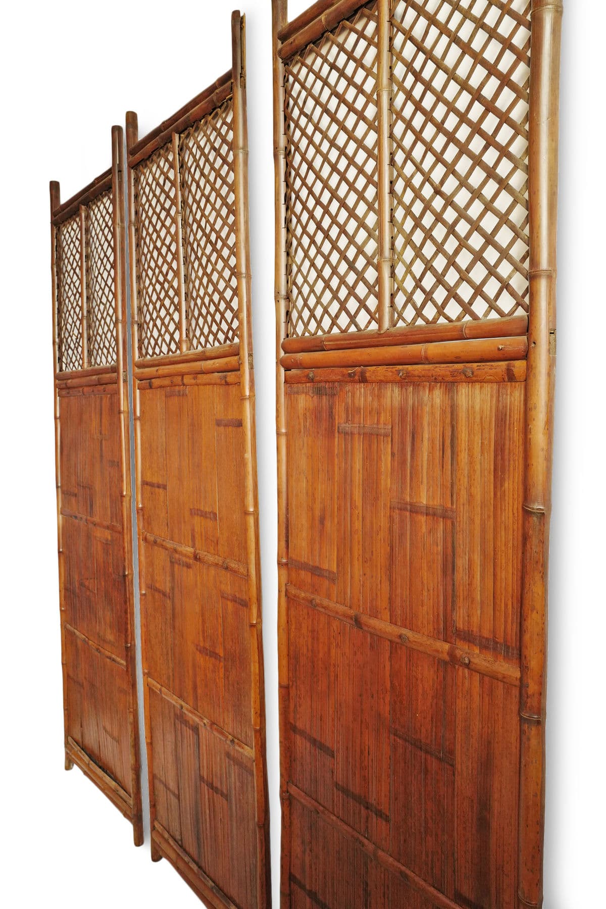 Vintage Bamboo Screen Panels Set of Four - Thumbnail 3