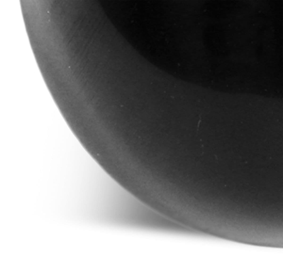 Small Black Petrified Wood Sphere Art - Thumbnail 3