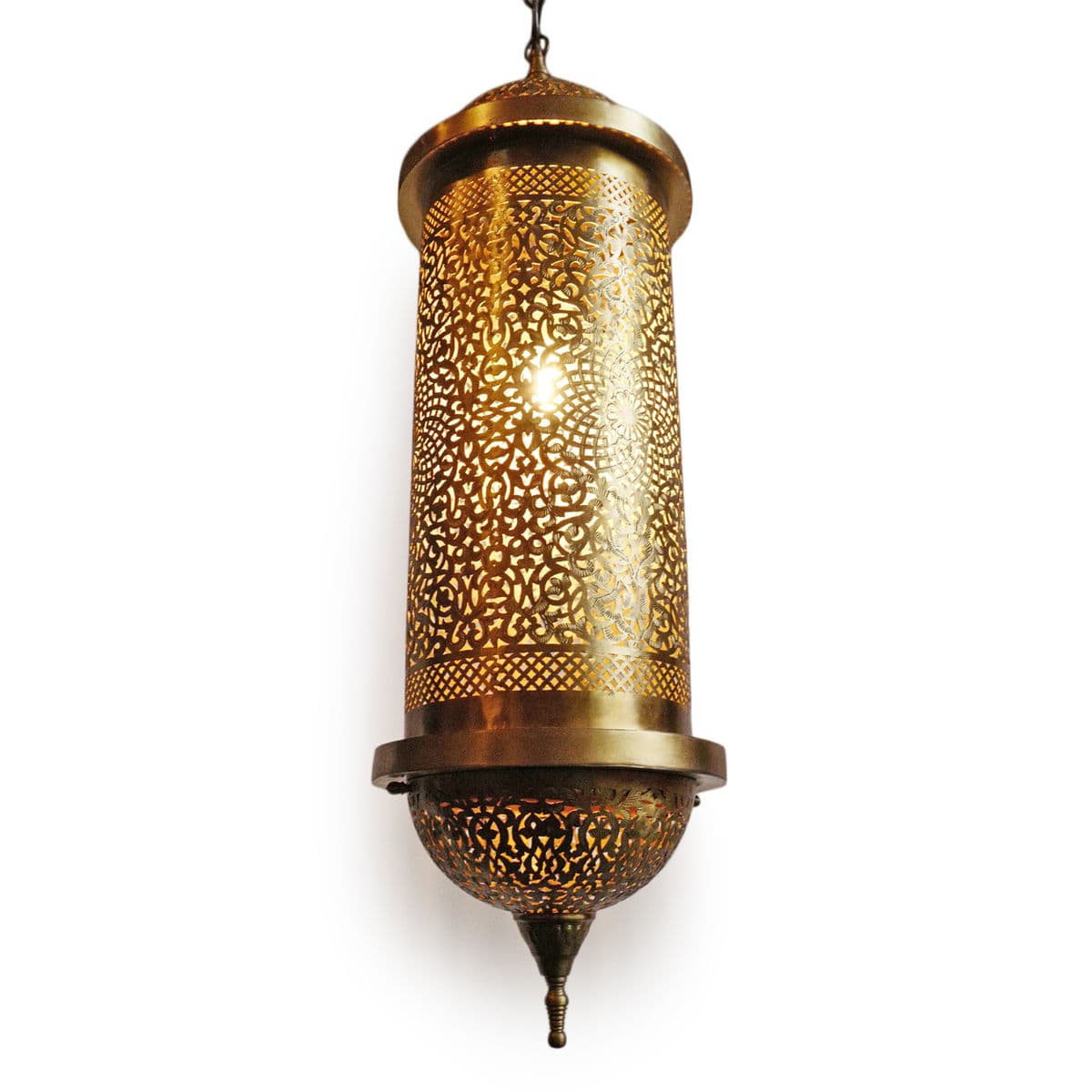 Brass Luna Cylinder Pendant - Thumbnail 3