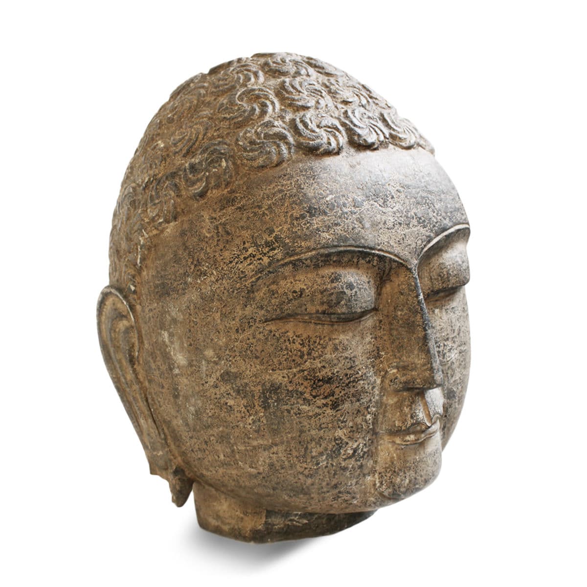 Black Stone Buddha Head - Thumbnail 3