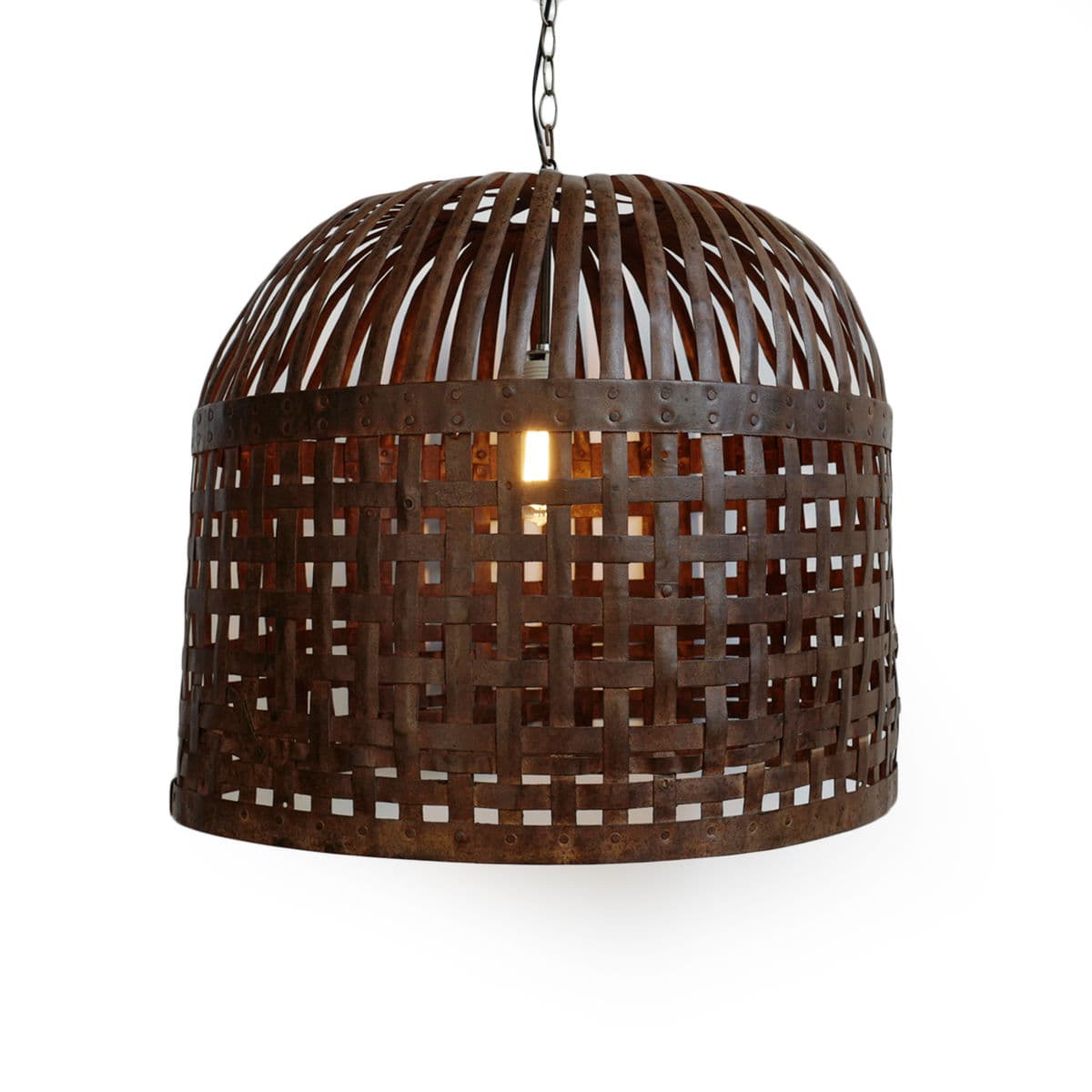 Industrial Iron Basket Cage Lantern - Thumbnail 3