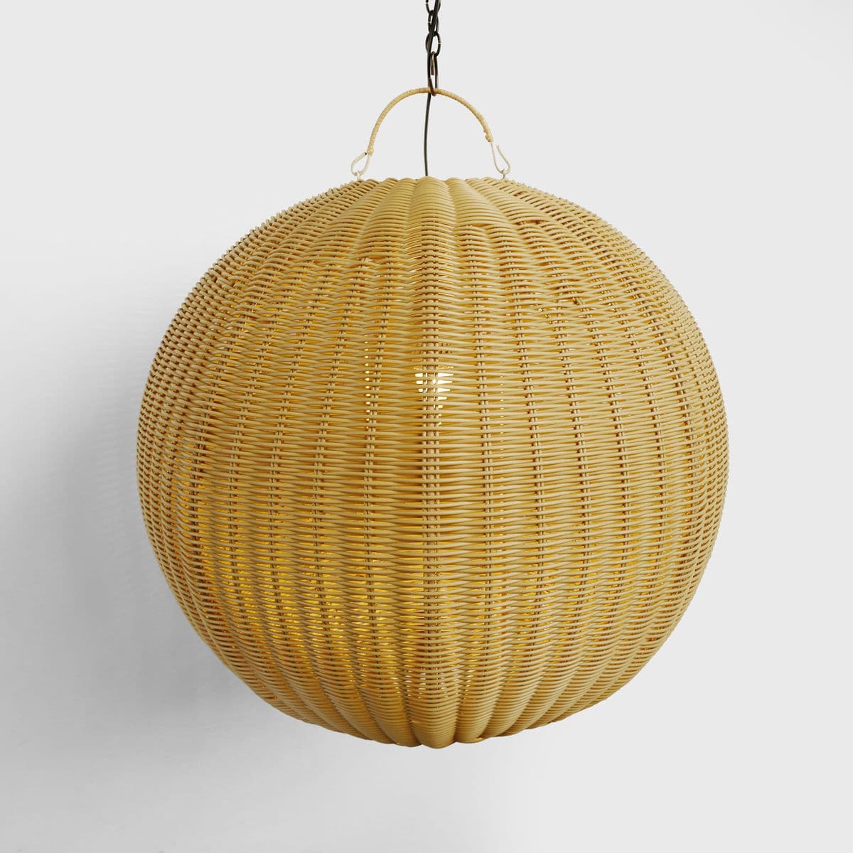 Faux Rattan Globe Lantern Medium - Thumbnail 3