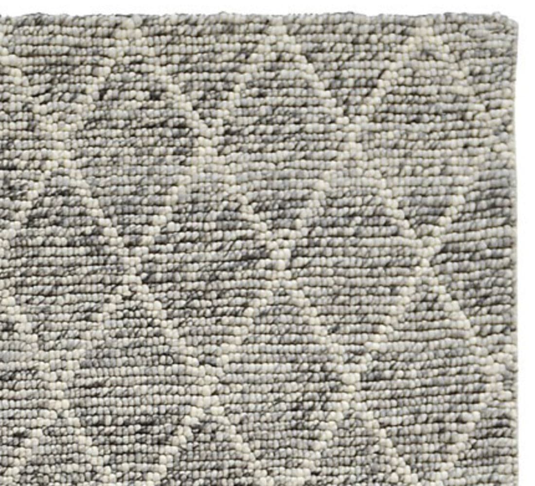 Soft Gray Diamond Loop Rug - Thumbnail 3