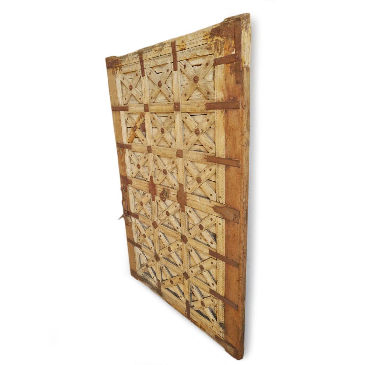Old Teak Wood & Iron Door Panel - Thumbnail 3