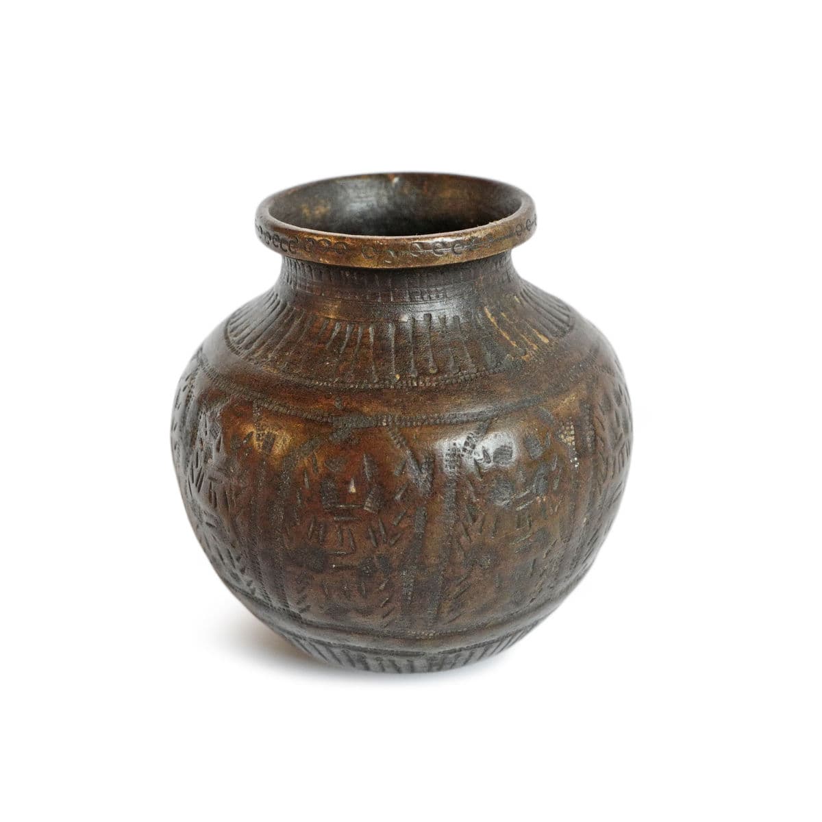 Vintage Bronze Nepal Ritual Vase - Thumbnail 3