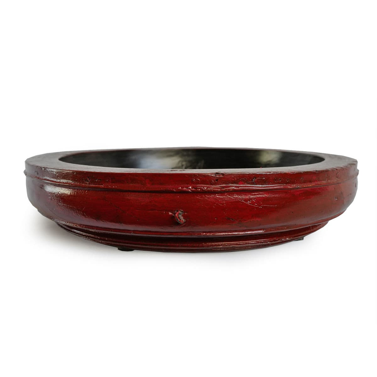 Old Javanese Tambourine Wood Bowl - Thumbnail 3