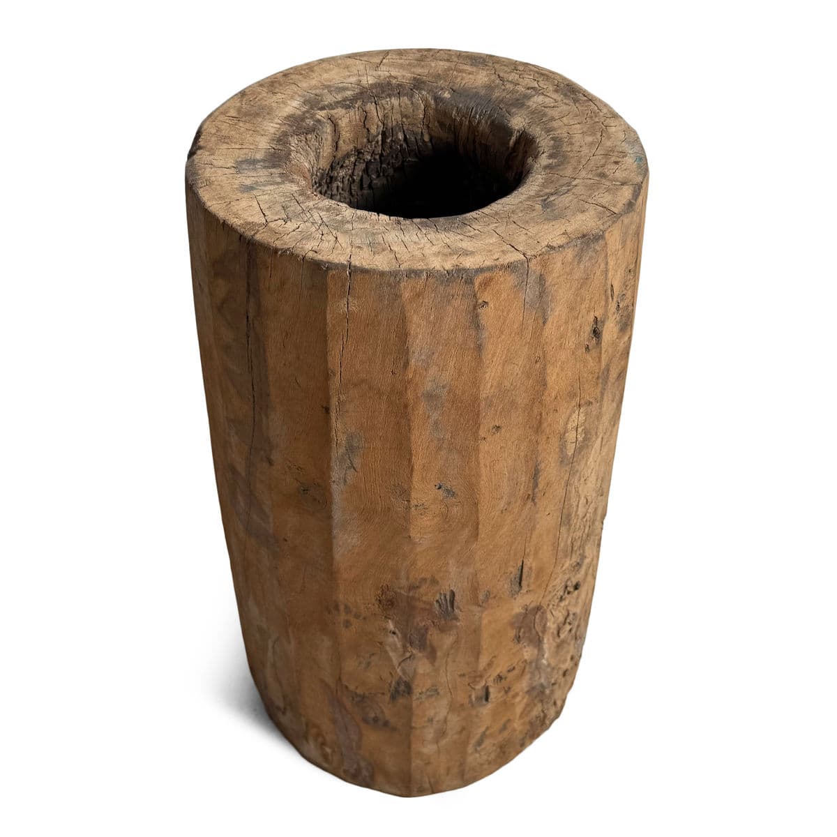 Antique India Wood Butter Pot - Thumbnail 3