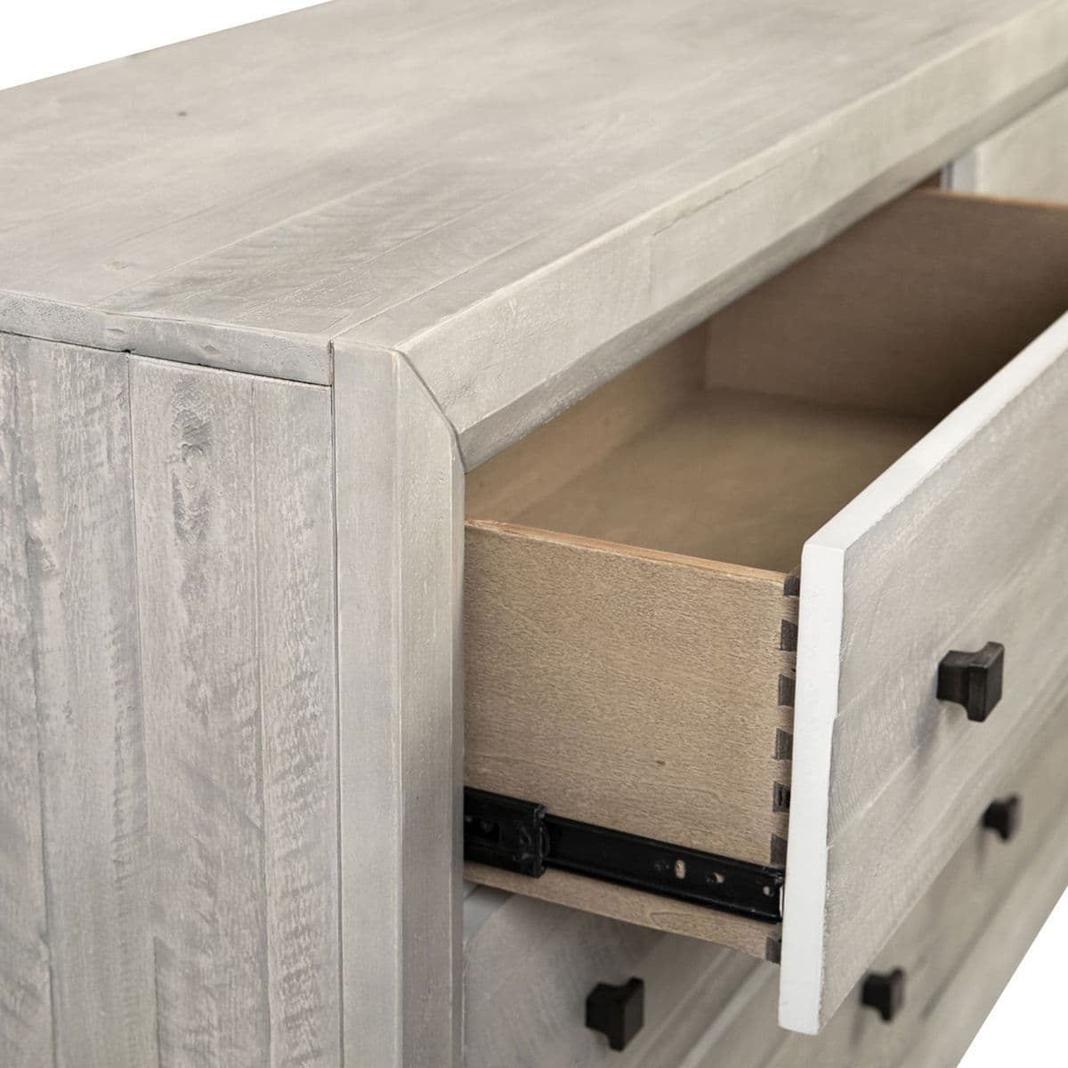 Grey Wash 6-Drawer Wood Dresser - Thumbnail 3