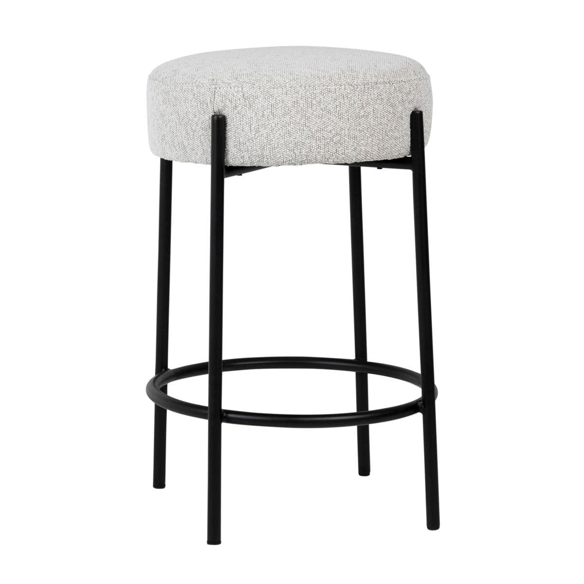 Modern Round Upholstered Counter Stool - Thumbnail 3