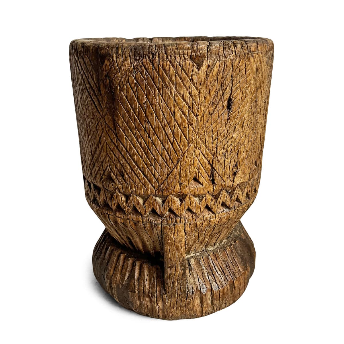 Old India Wood Pestle Pot - Thumbnail 3