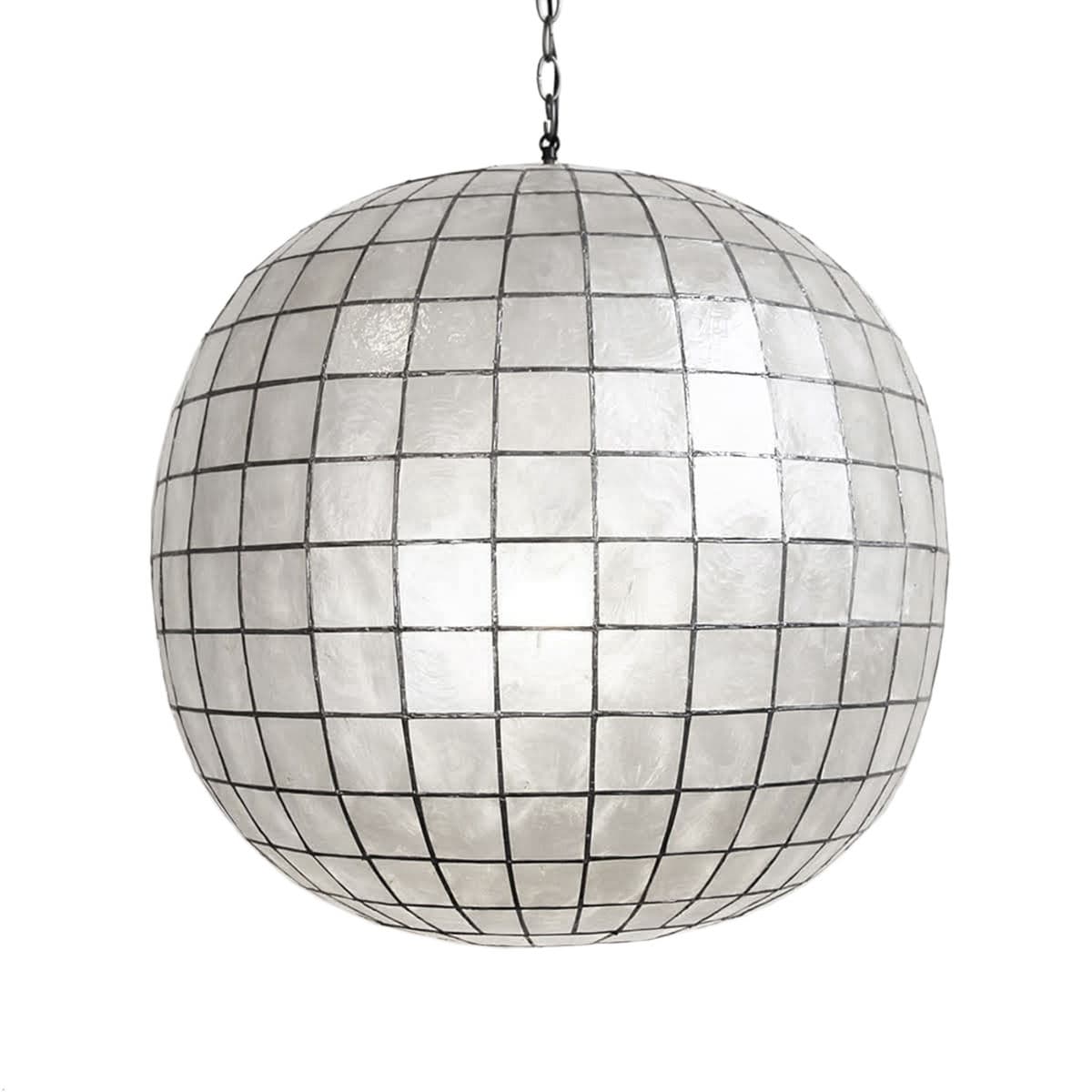 Capiz Shell Globe Lantern 25 - Thumbnail 3