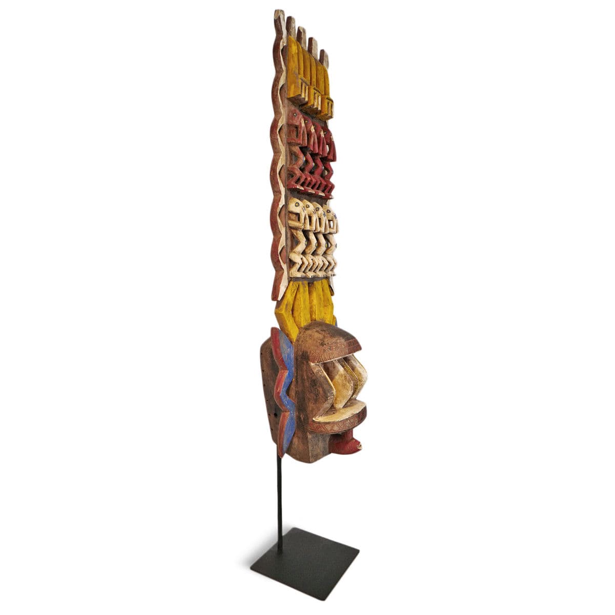 Old Burkina Faso Mali Mask on Stand - Thumbnail 3