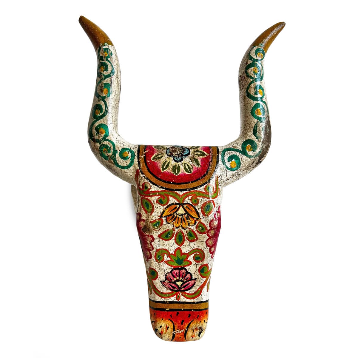 Painted Longhorn Wood Cow - Thumbnail 3