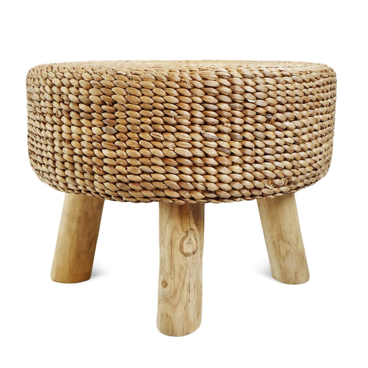 Round Banana Leaf Rope Stool - Thumbnail 3