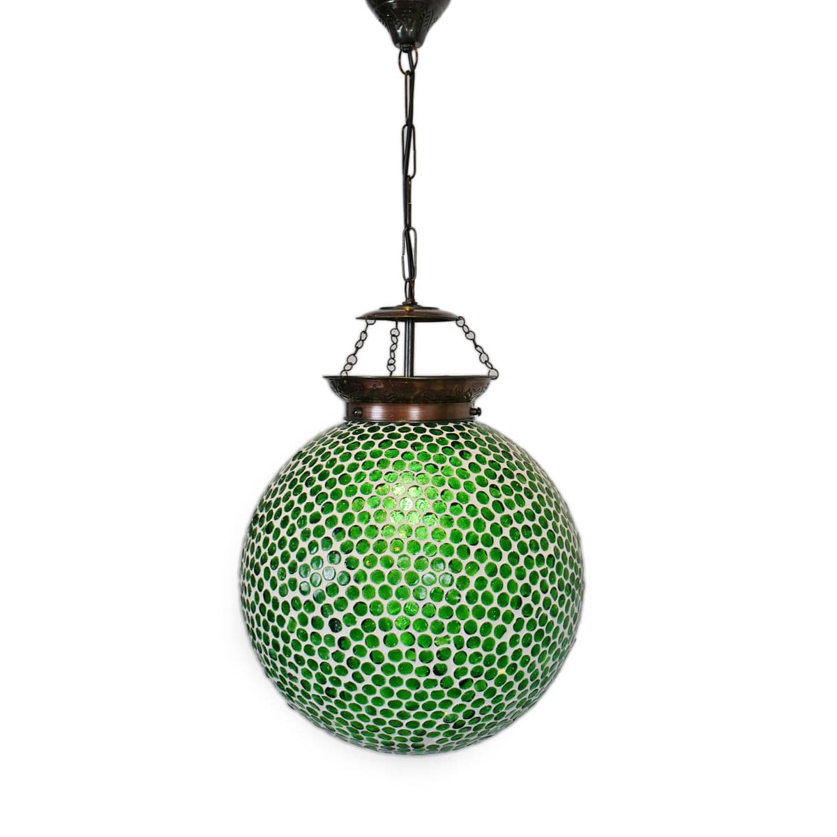Green Mosaic Globe Pendant Small - Thumbnail 3