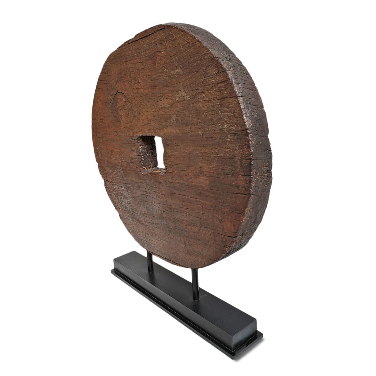 Vintage Wood Wheel on Stand - Thumbnail 3