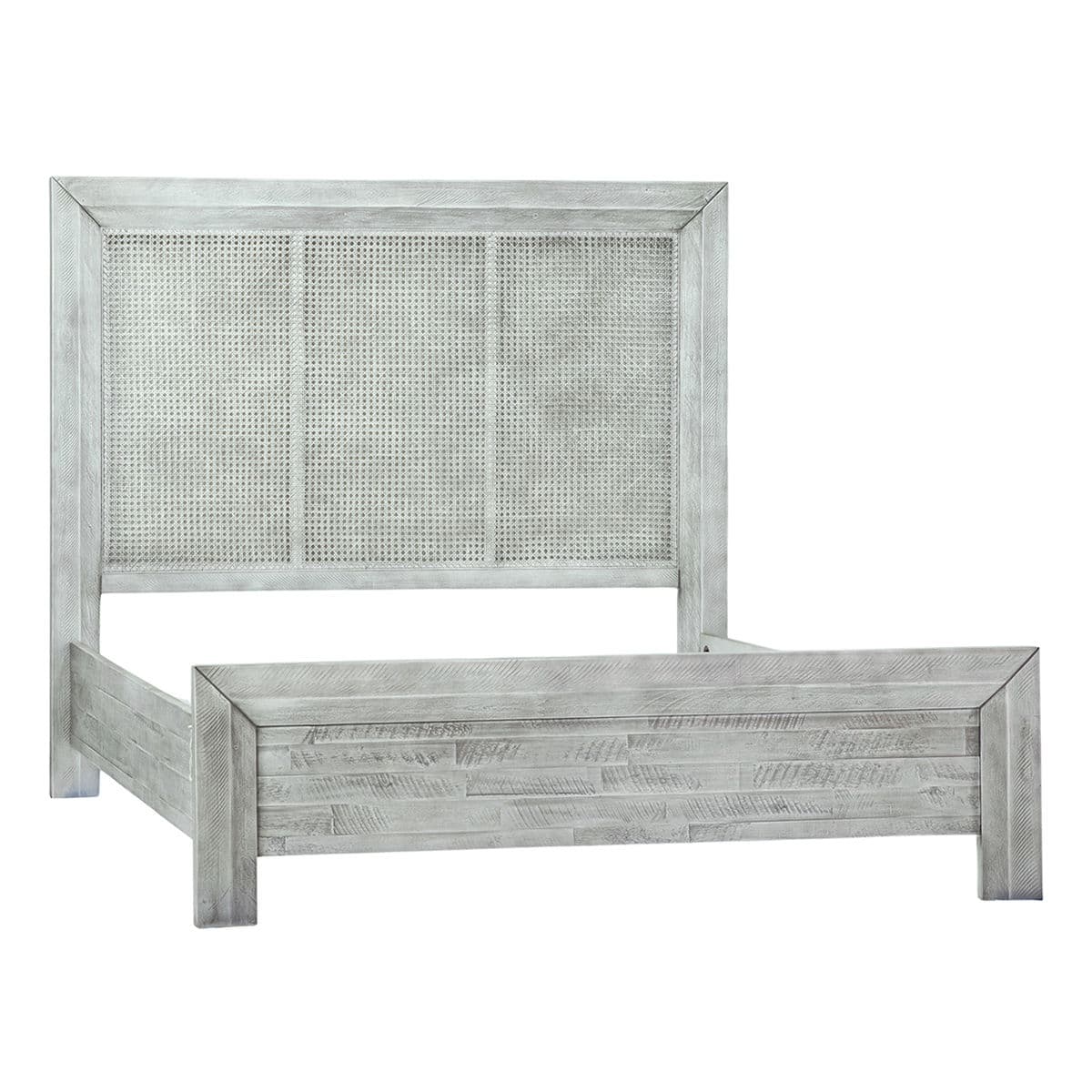 Geneva Grey Wood & Cane Eastern King Bed - Thumbnail 3