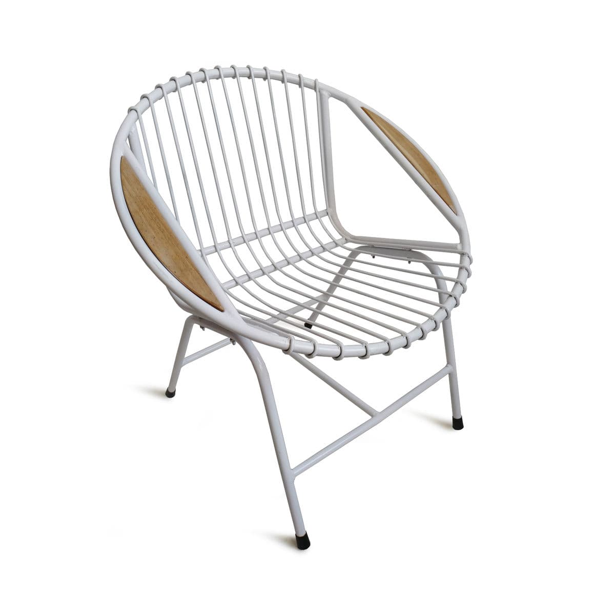 Retro Ring White Iron Outdoor Chair - Thumbnail 3