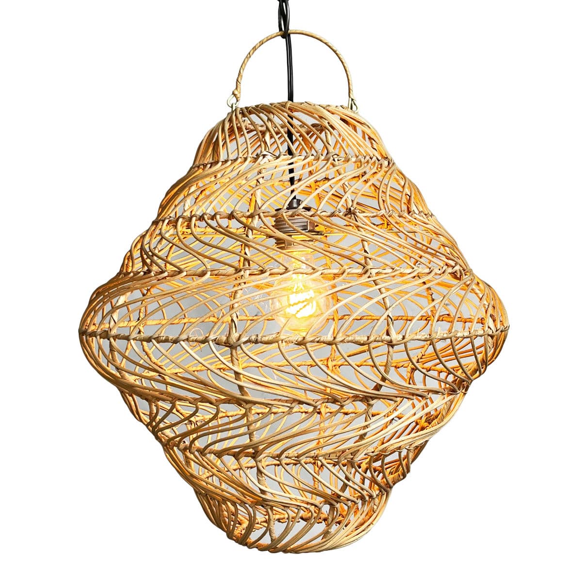 Rattan Swirl Pendant Light Medium - Thumbnail 3