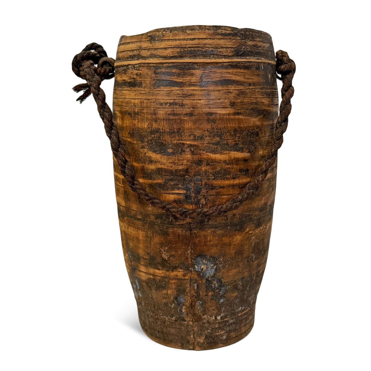 Vintage India Wood Water Pot - Thumbnail 3