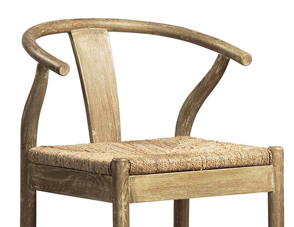 Hudson Oak & Seagrass Counter Stool - Thumbnail 3