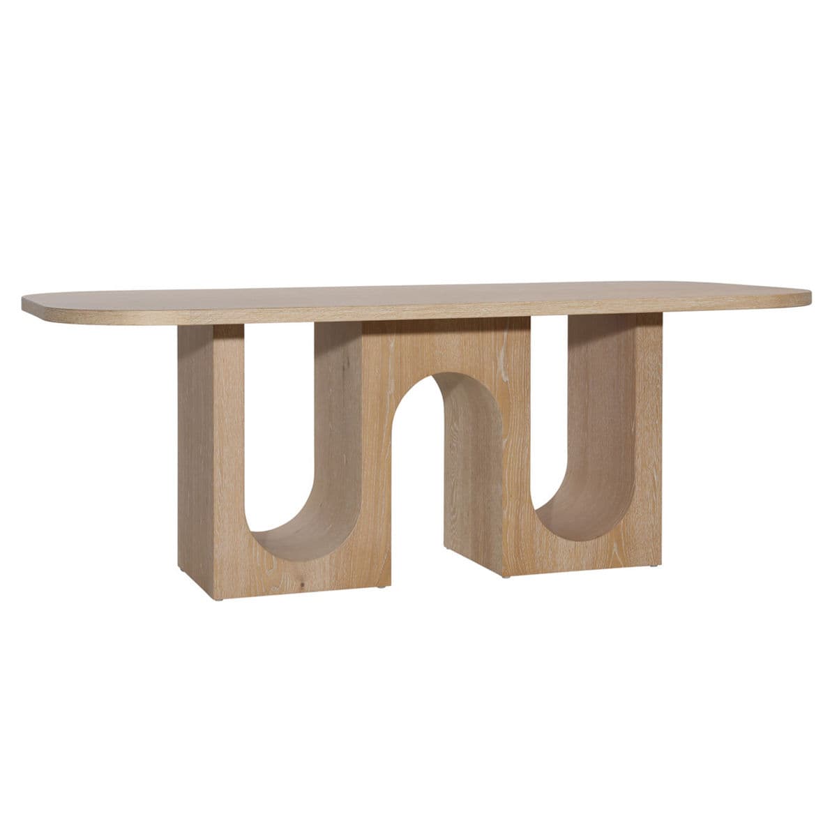 Retro Wave Oak Wood Dining Table - Thumbnail 3