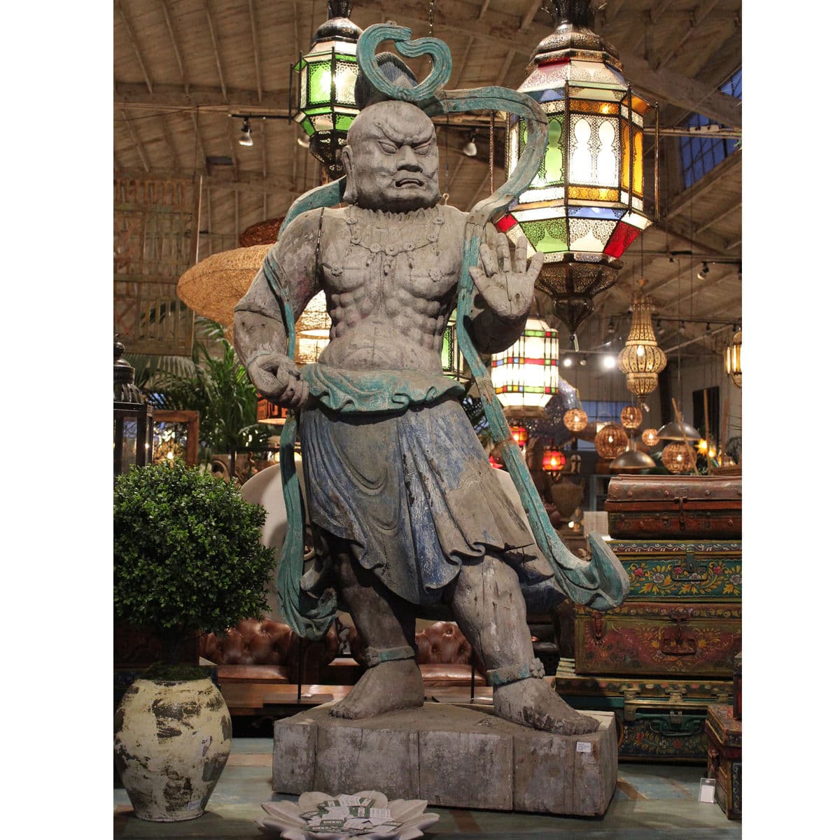 Antique Large Carved Vajra Statue - Thumbnail 3