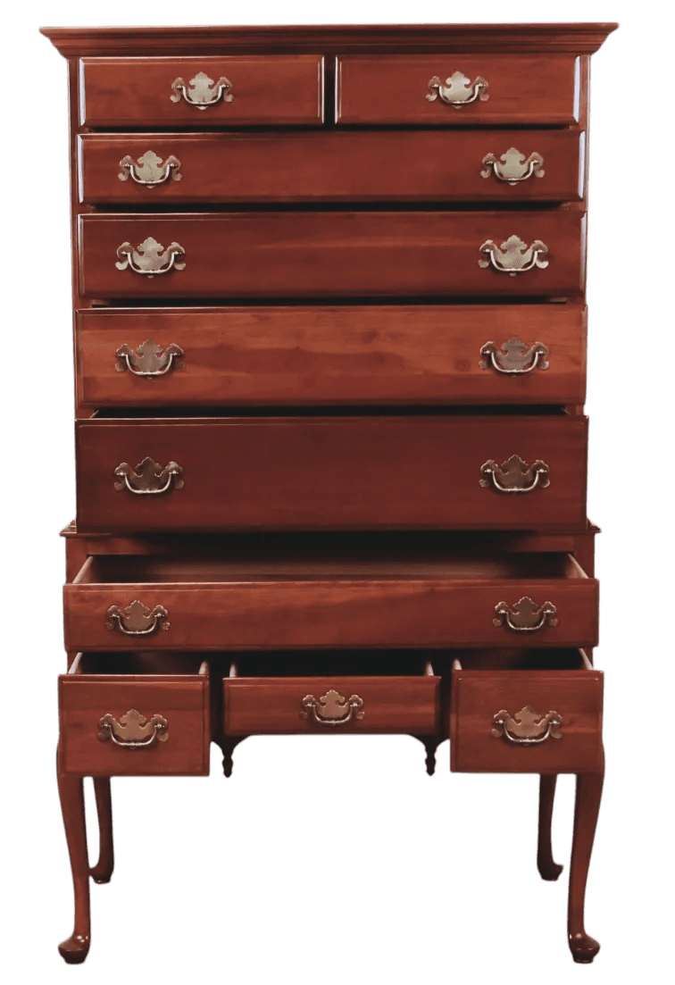 Ethan Allen Solid 'American Traditional' Cherry Highboy - Vintage Late 20th Century - Thumbnail 3