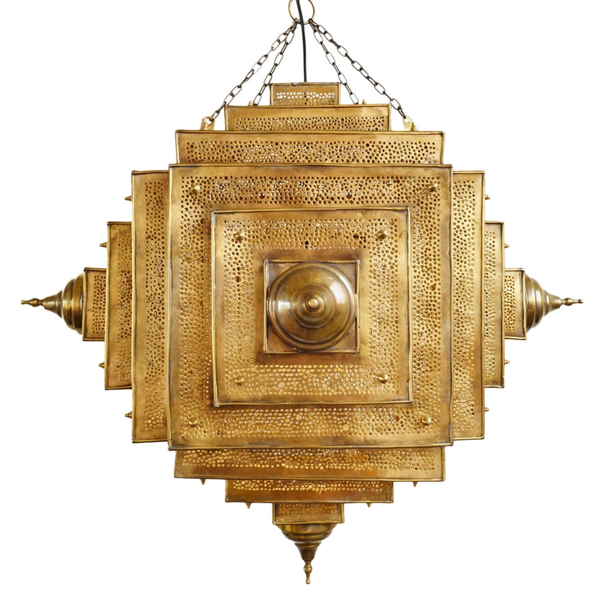Brass Pyramid Dot Pendant Large - Thumbnail 3