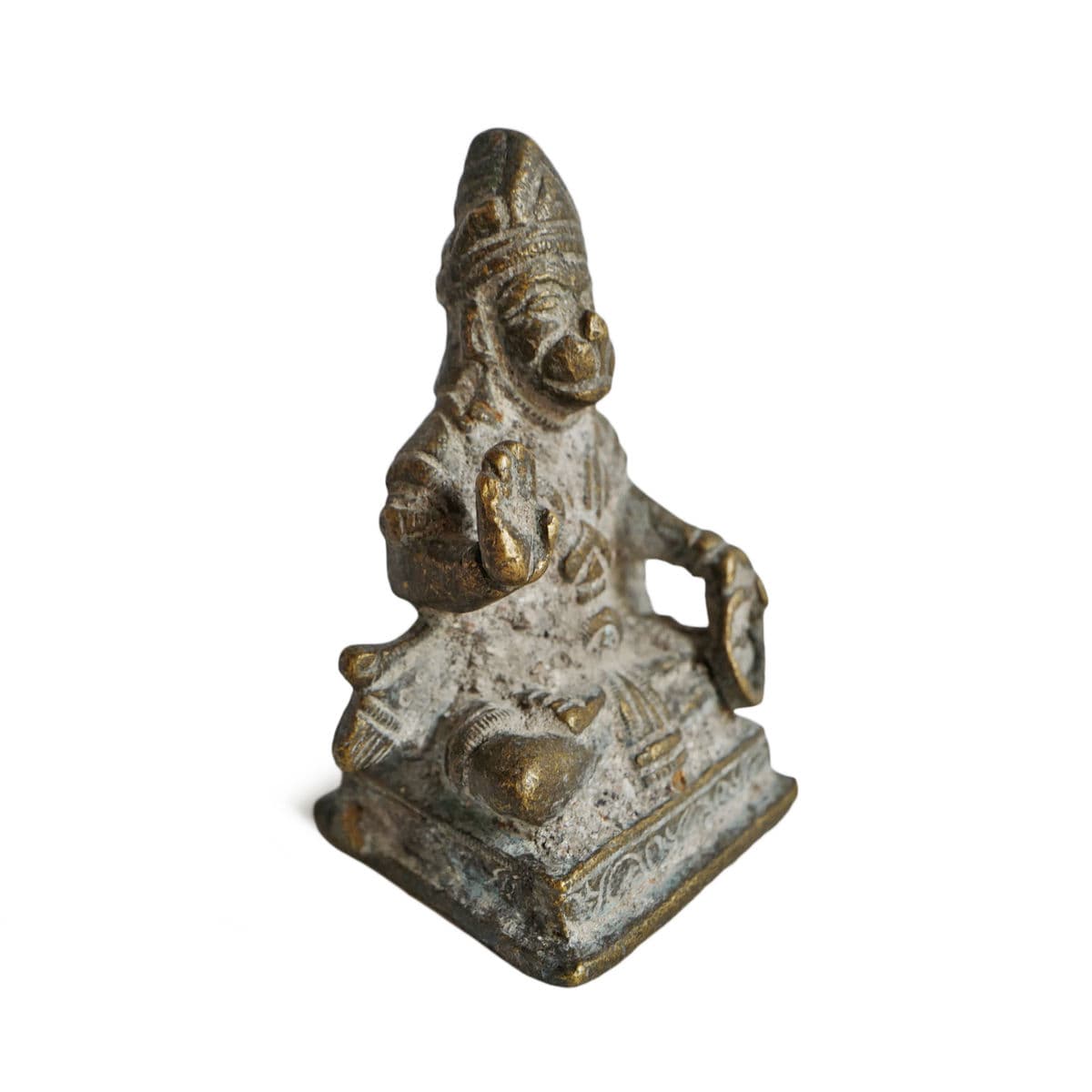 Antique Bronze Hanuman Small Statue - Thumbnail 3
