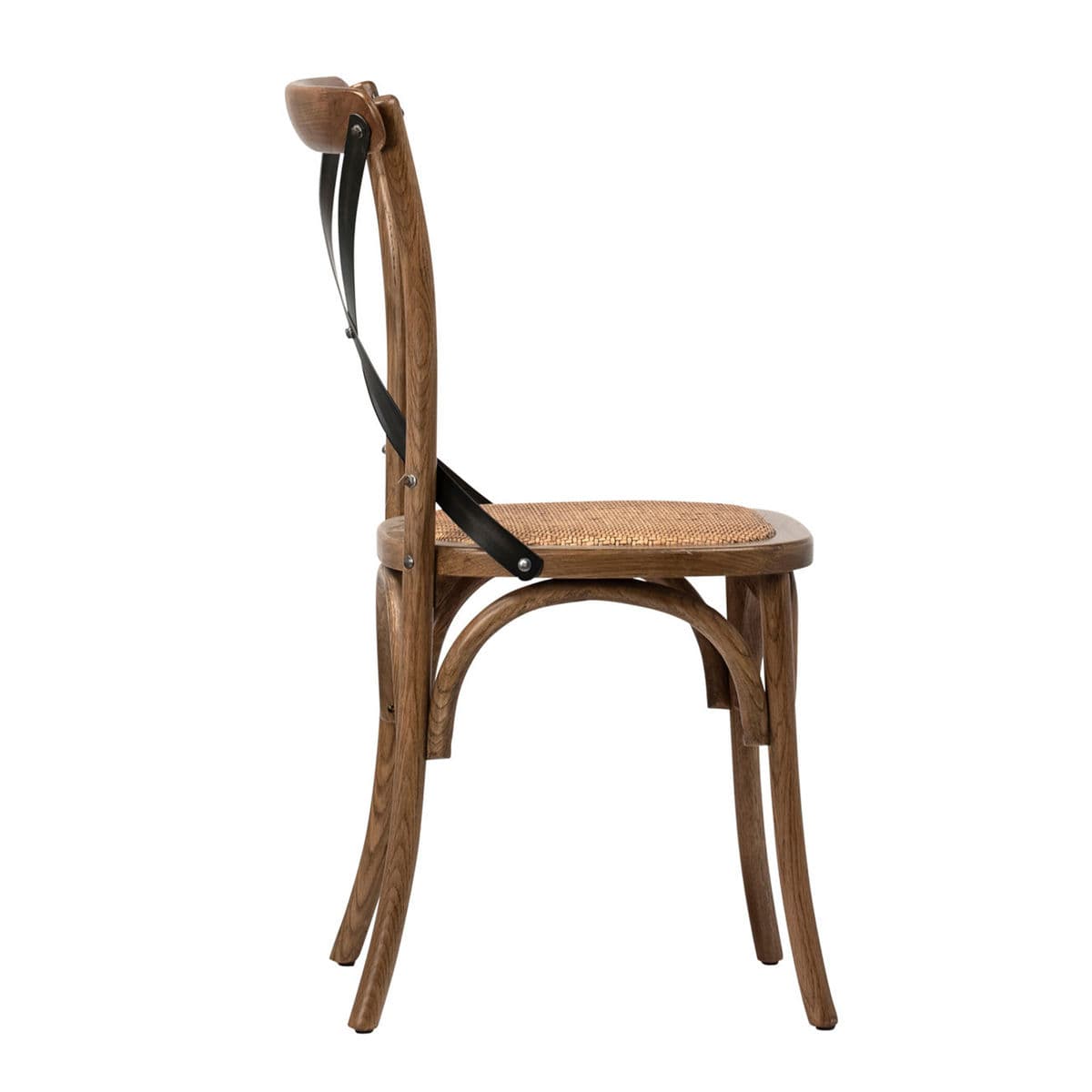 Black X Oak & Rattan Dining Chair - Thumbnail 3