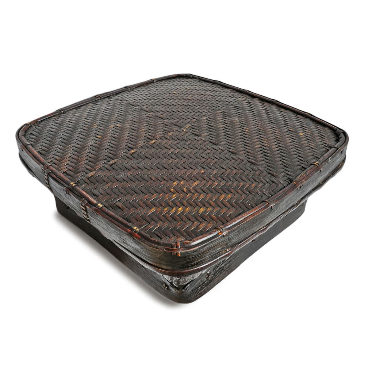 Vintage Akha Thai Square Basket - Thumbnail 3