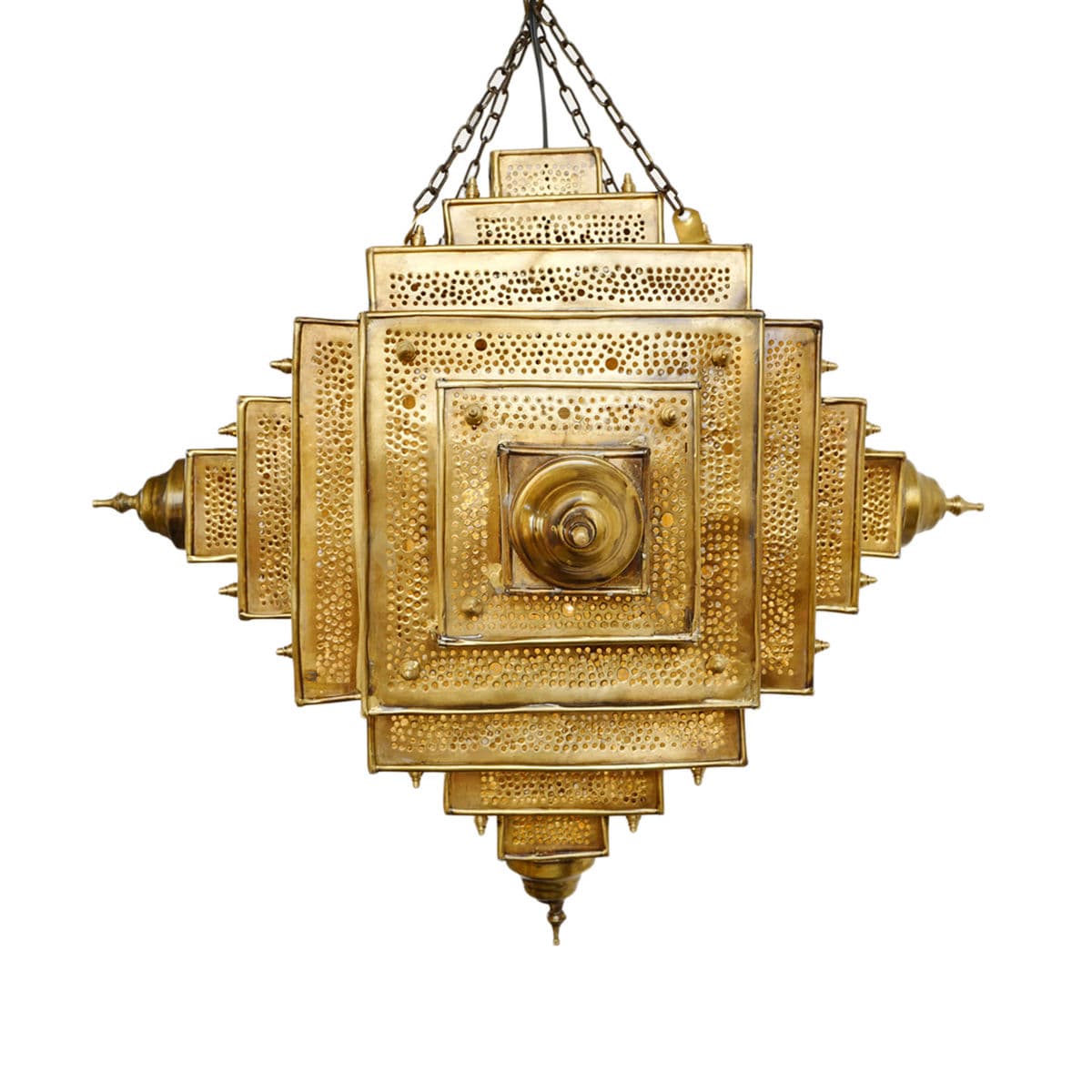 Brass Pyramid Dot Pendant Small - Thumbnail 3