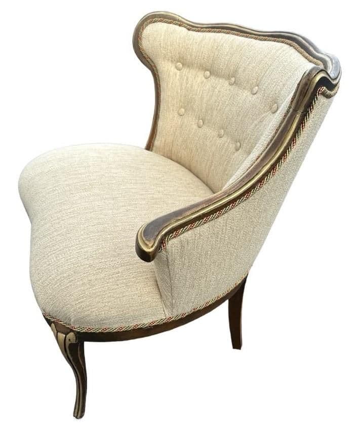 Pair of 19th Century Antique Louis XV Side Chairs With New Upholstery and Refinished With Giltwood Highlights - Thumbnail 3