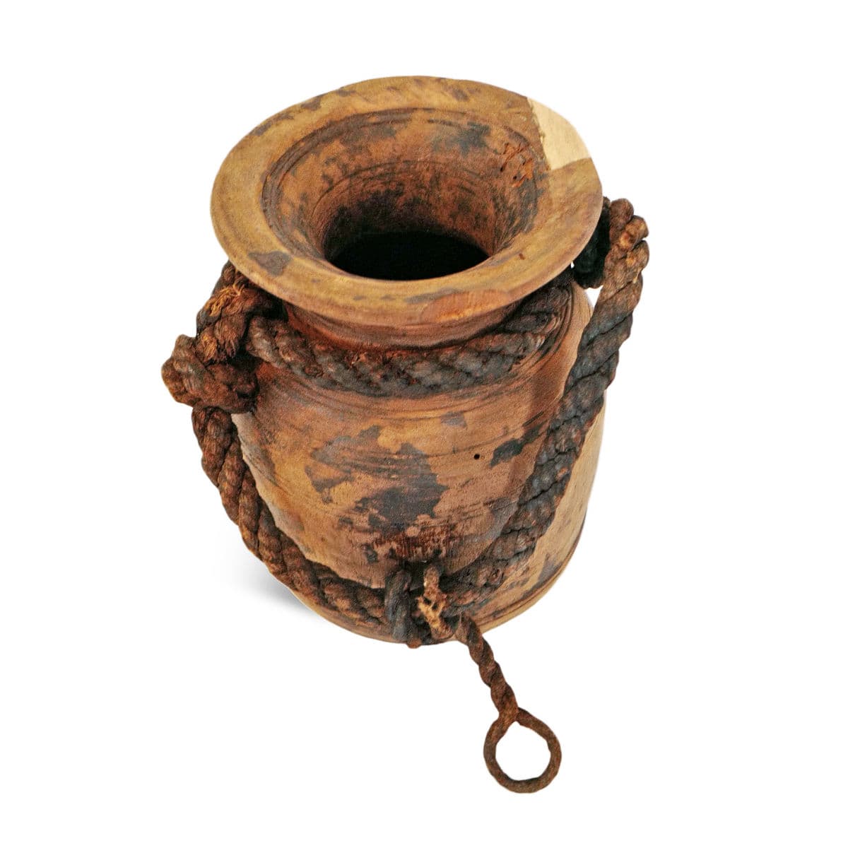 Old India Wood Pot - Thumbnail 3