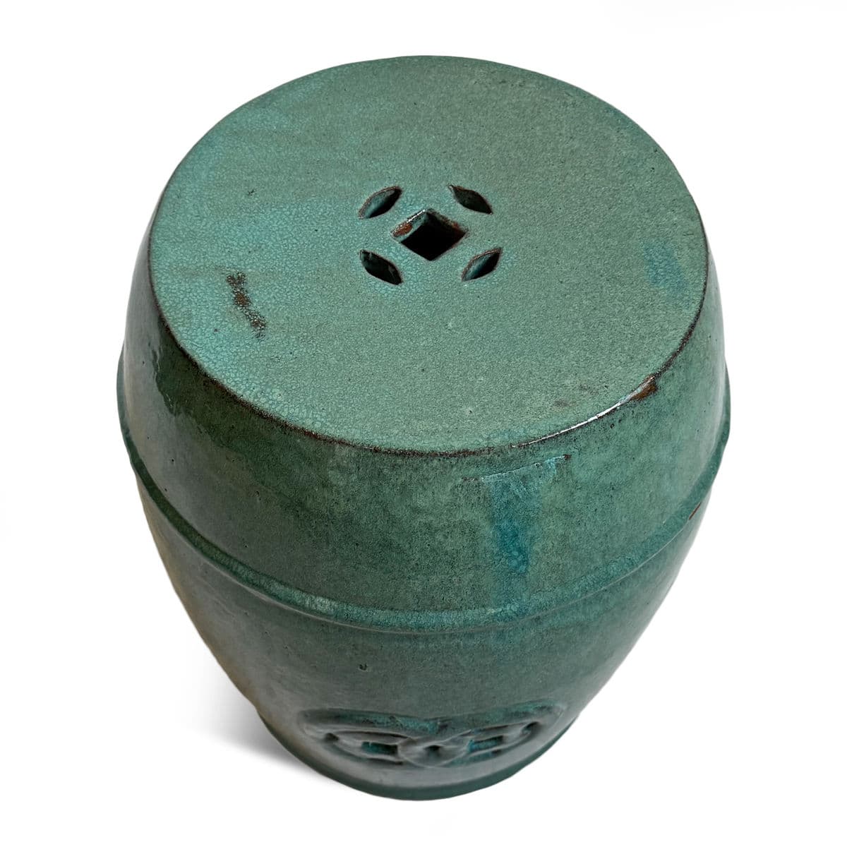 Seafoam Green Ceramic Garden Stool - Thumbnail 3