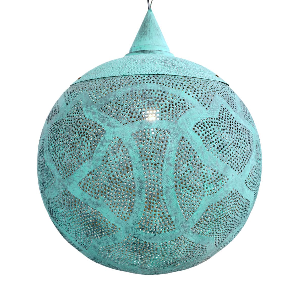 Verdigris Copper Globe Pendant Light Large - Thumbnail 3