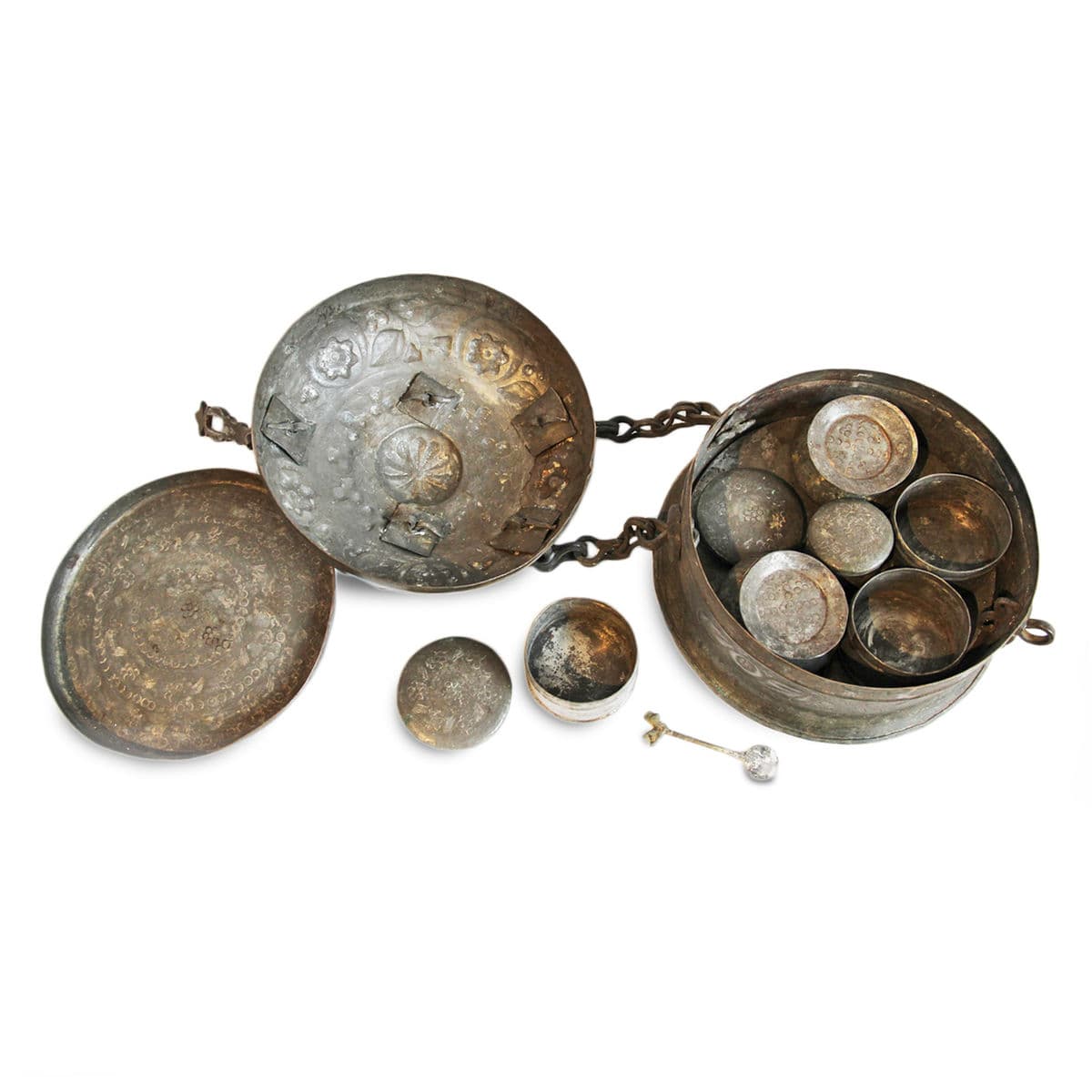 Antique India Copper Chapati Box - Thumbnail 3