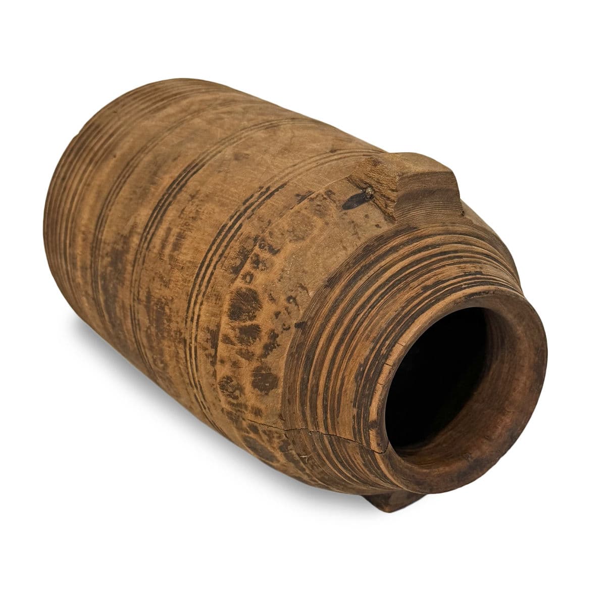 Vintage India Wood Water Pot - Thumbnail 3