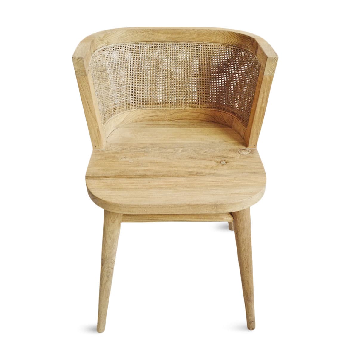 Cinde Raw Teak & Cane Dining Chair - Thumbnail 3