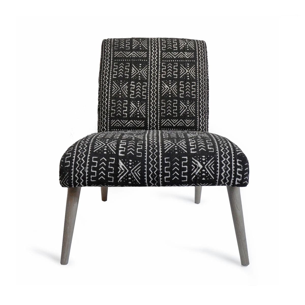 Mudcloth Black & White Side Chair - Thumbnail 3