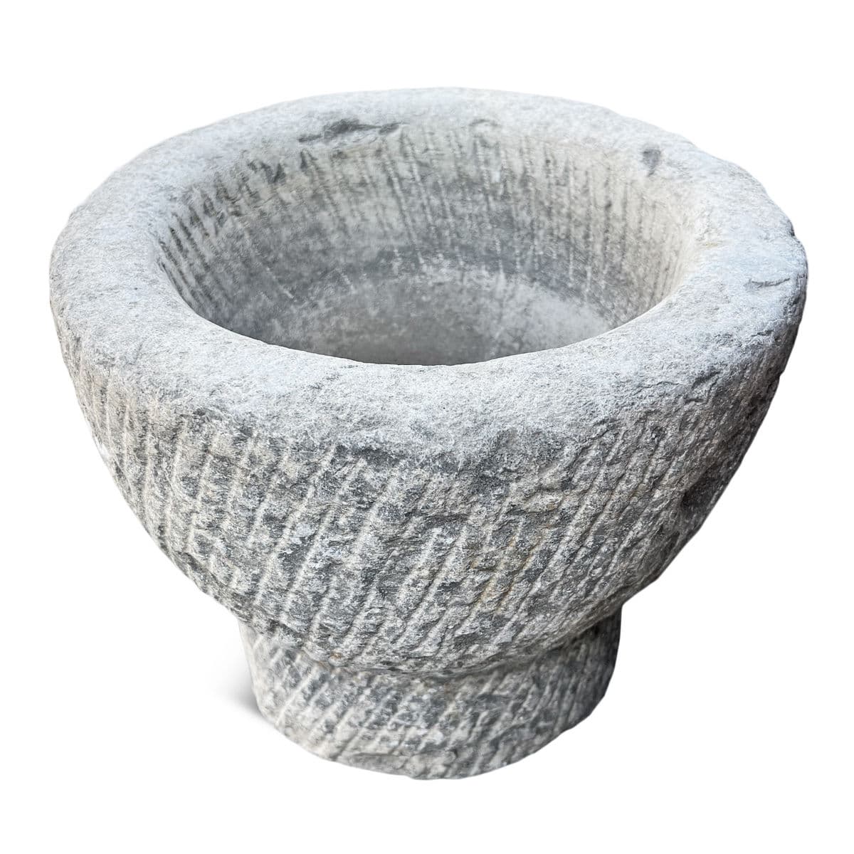 Vintage Chiseled Stone Bowl - Thumbnail 3