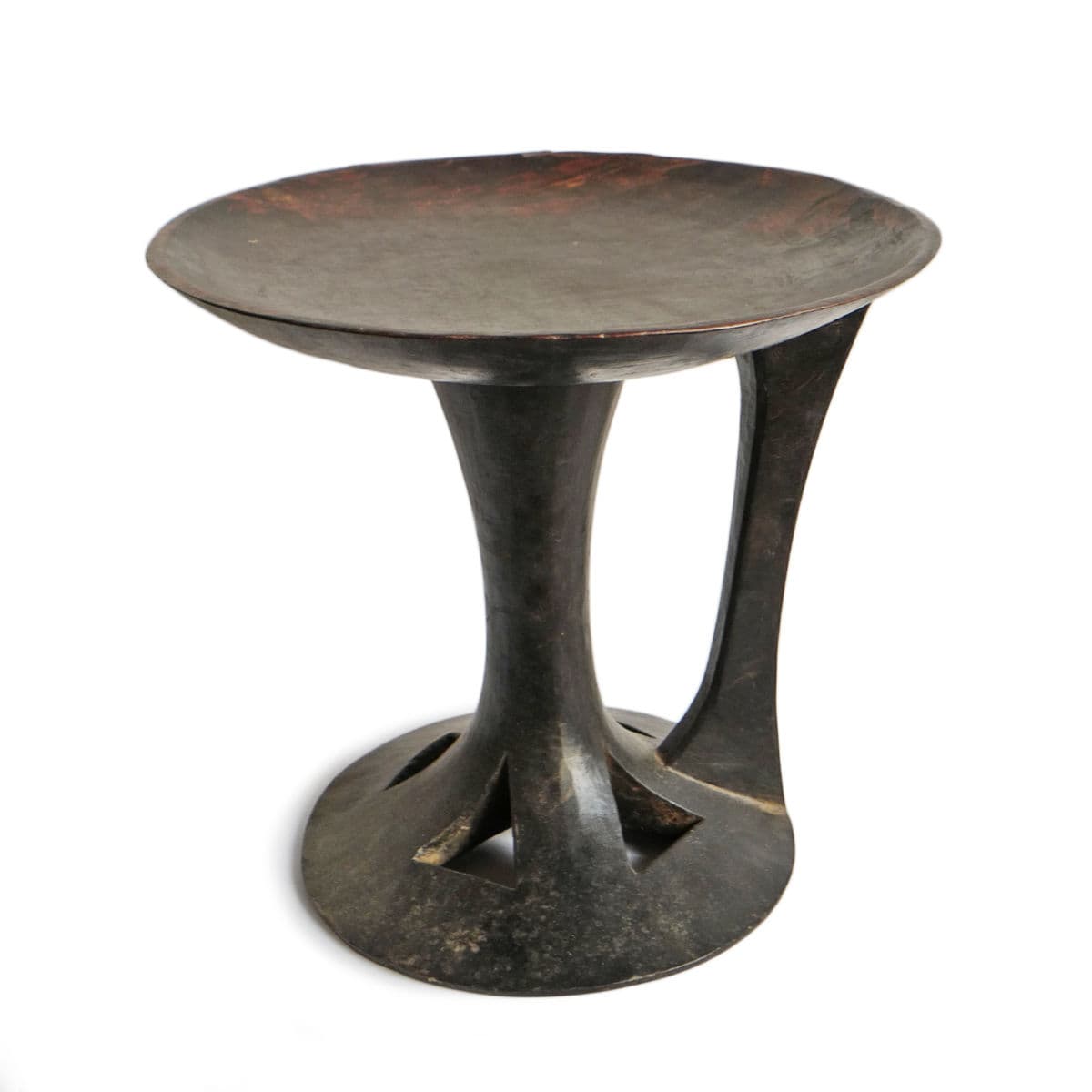 Vintage Naga Wood Serving Bowl Stool - Thumbnail 3