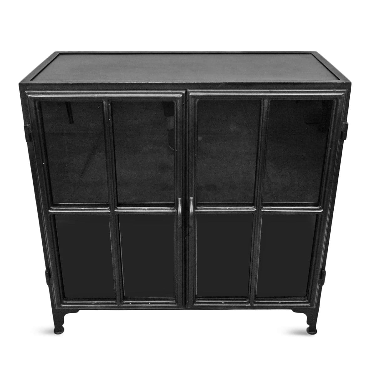 Black Iron & Glass Bar Cabinet - Thumbnail 3