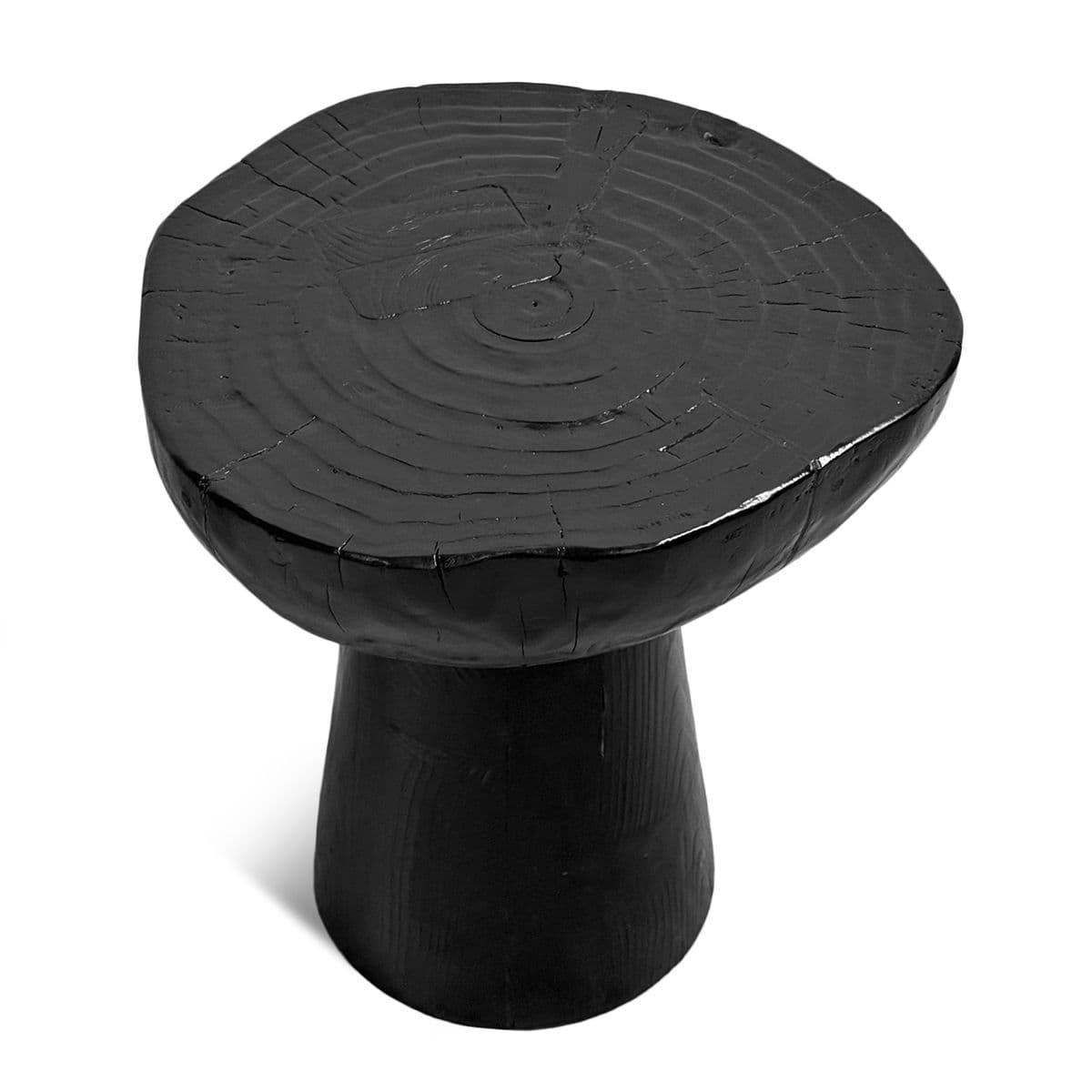 Black Lacquer Stump End Table - Thumbnail 3