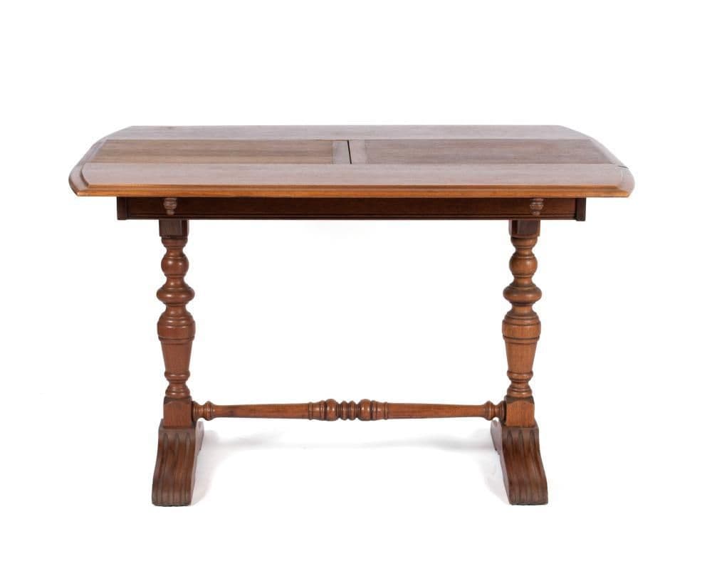 1920s Made in Los Angeles by Angelus Furniture Solid Oak Convertible Console or Library Table - Thumbnail 3