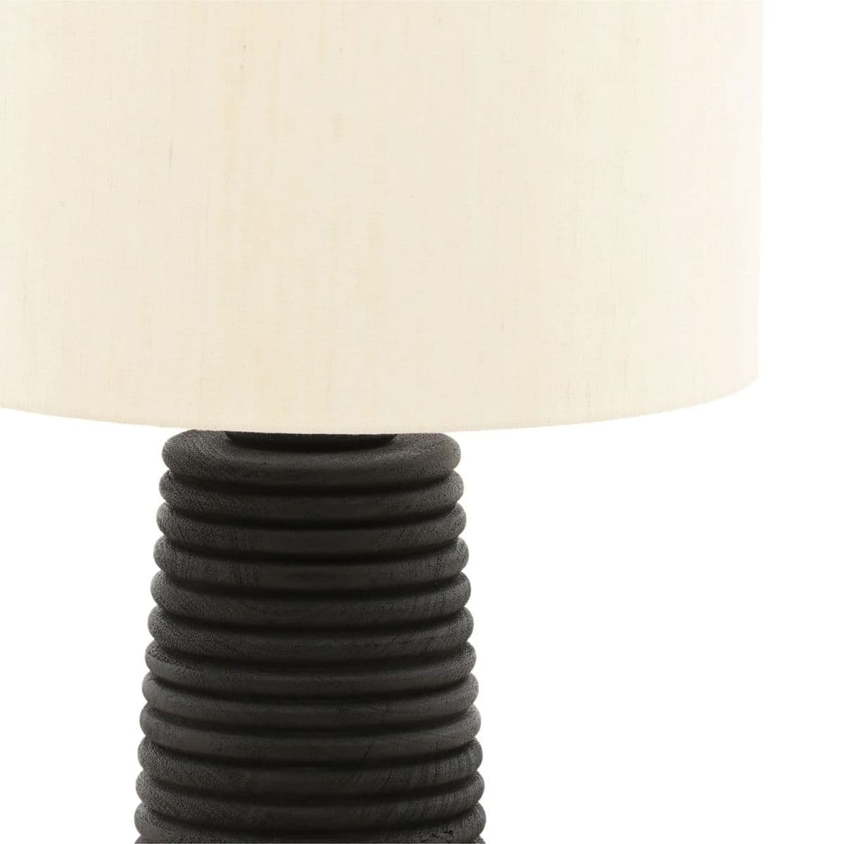 Modern Black Ribbed Table Lamp - Thumbnail 3