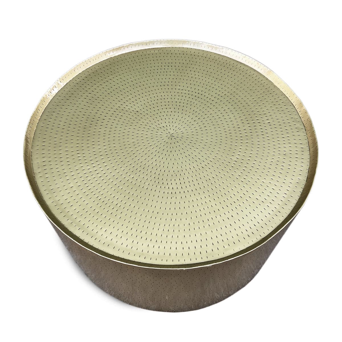 Hammered Brass Drum Coffee Table - Thumbnail 3