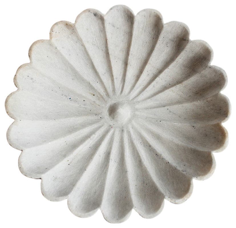 White Marble Daisy Dish Large - Thumbnail 3