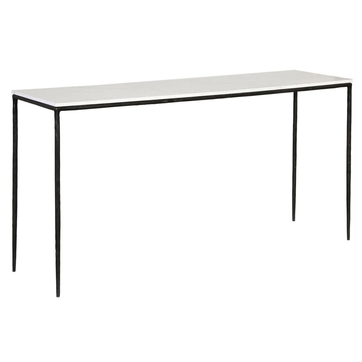 Simple White Marble & Iron Console - Thumbnail 3